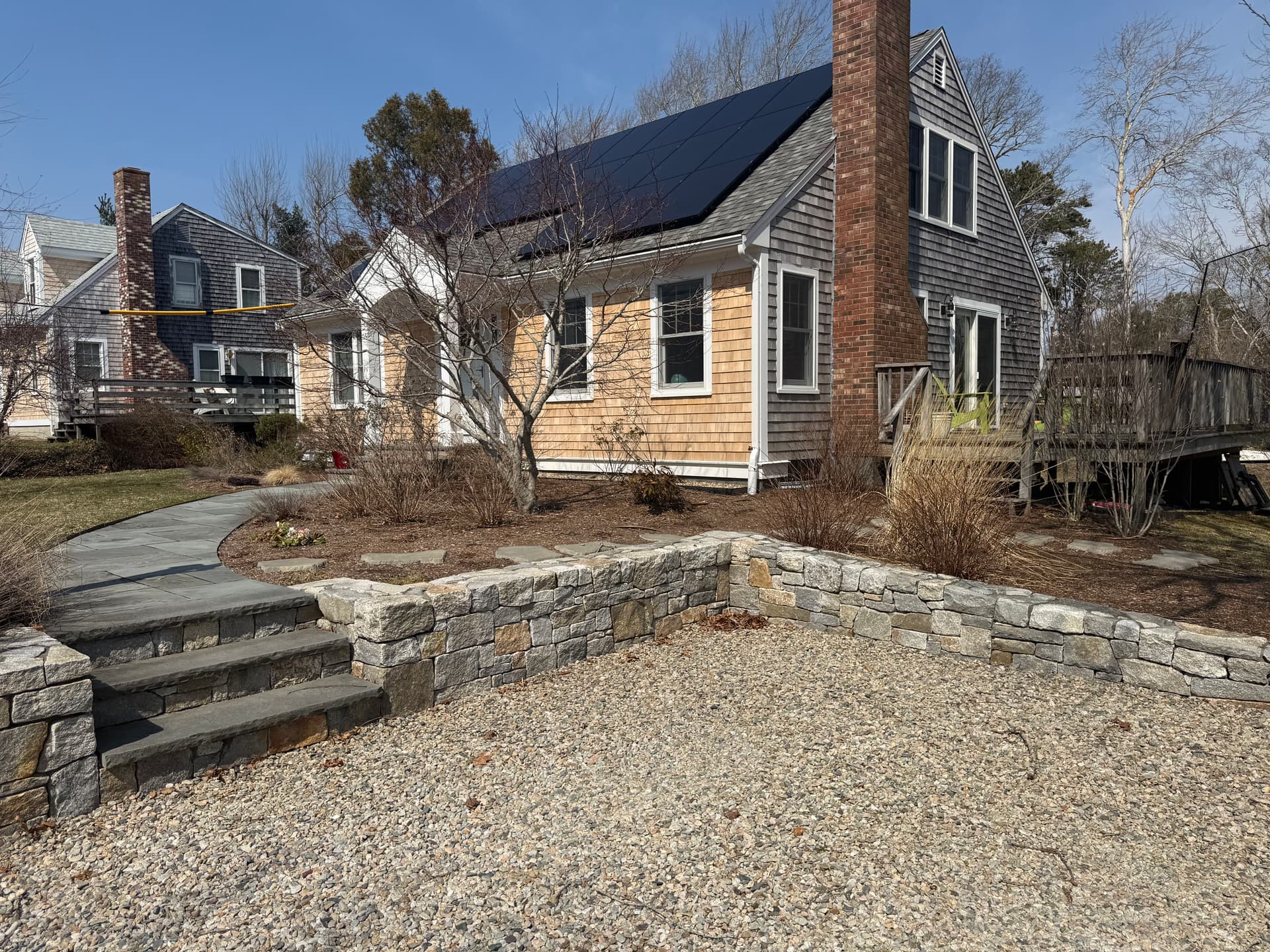 Stone Retaining Wall and Driveway Upgrade in Dennis image
