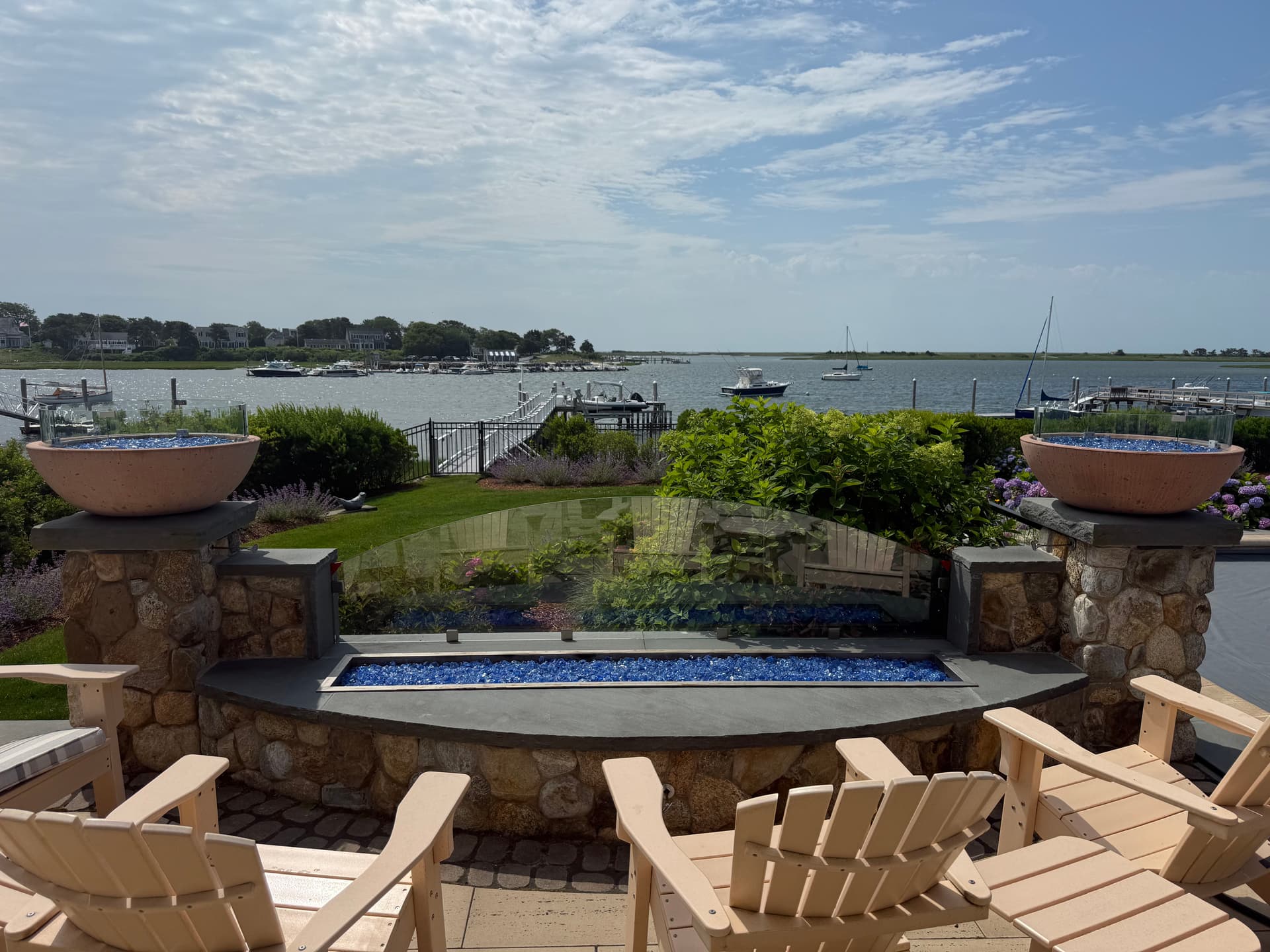 Gallery photos for Custom Fire Pit Patio Built Overlooking Bass River: Image #1