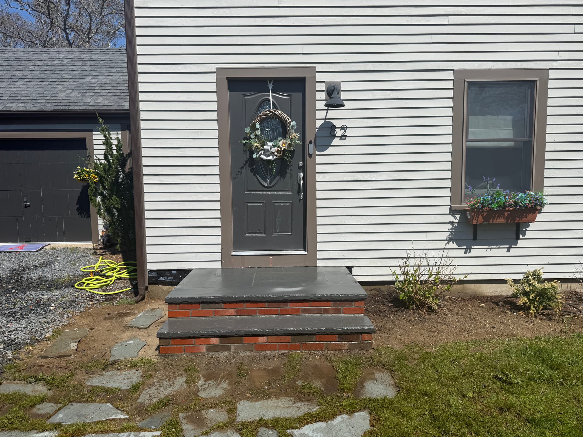 Gallery photos for Thermal Bluestone and Brick Riser Front Steps on Cape Cod: Image #1