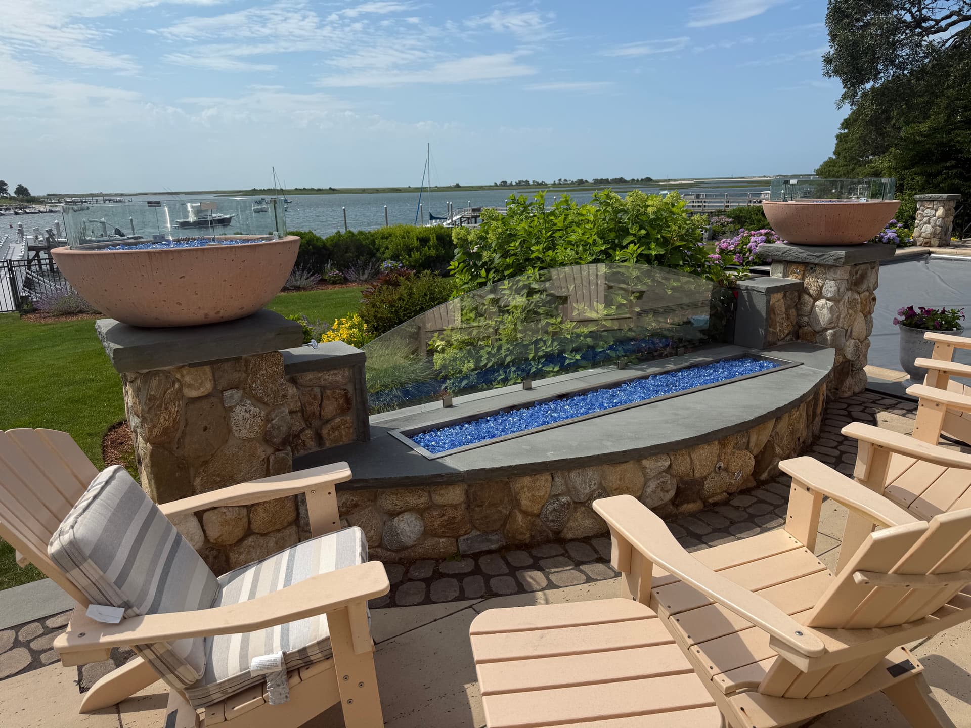 Custom Fire Pit Patio Built Overlooking Bass River image