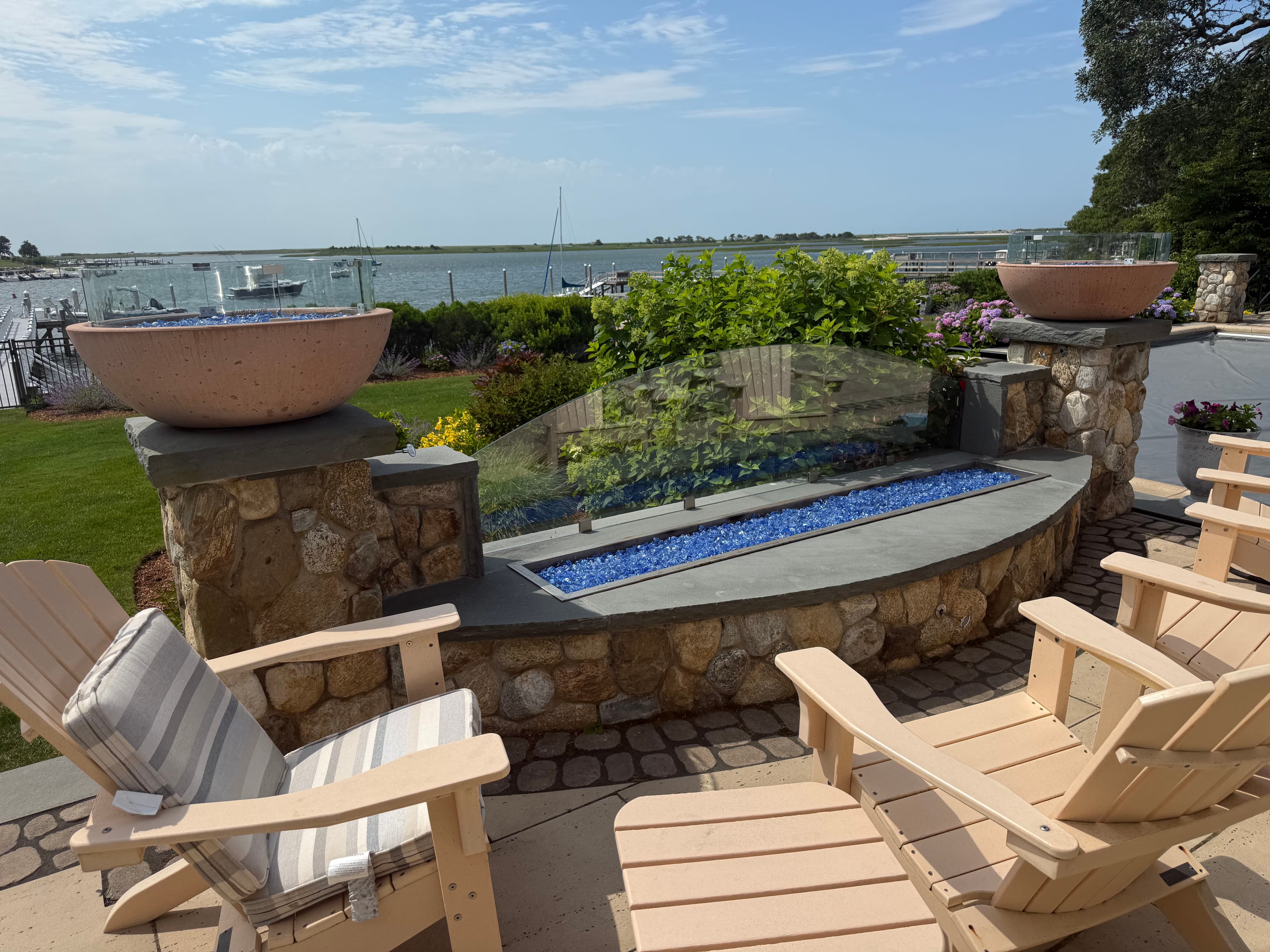 Project Custom Fire Pit Patio Built Overlooking Bass River image