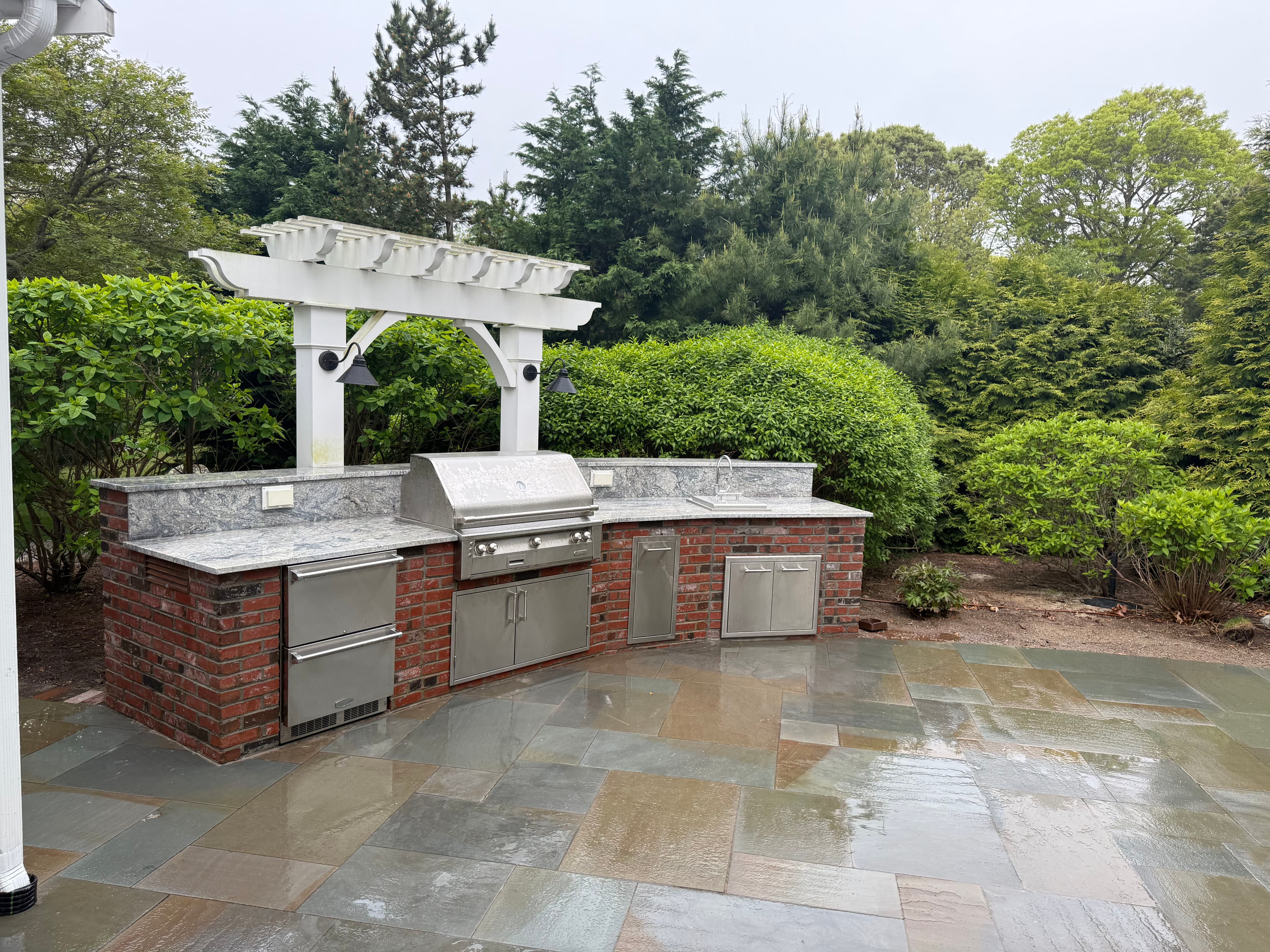 Project Cape Cod Bluestone Patio with Fire Pit and Outdoor Kitchen image