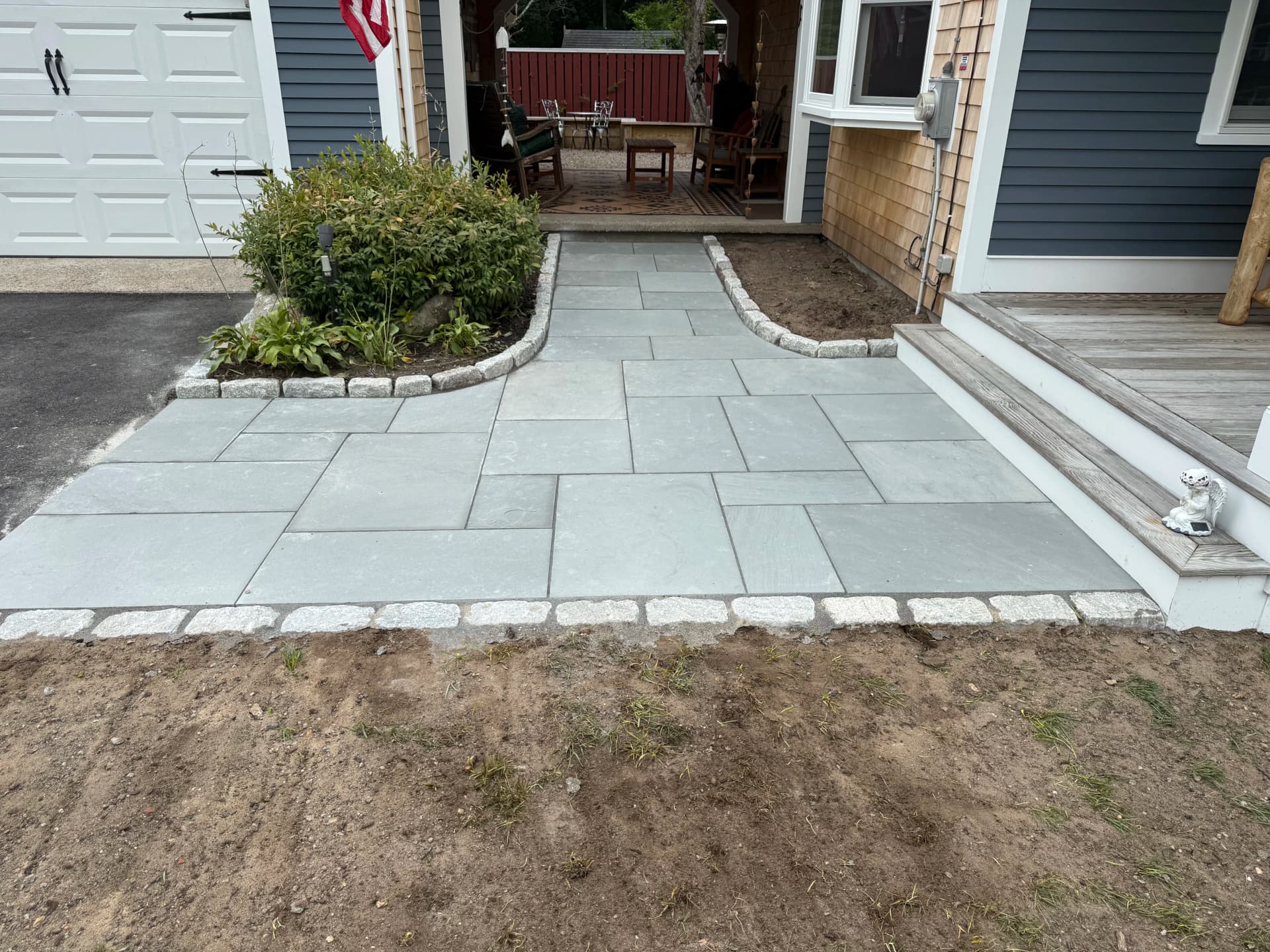 Bluestone Walkway with Granite Edging in Barnstable MA image