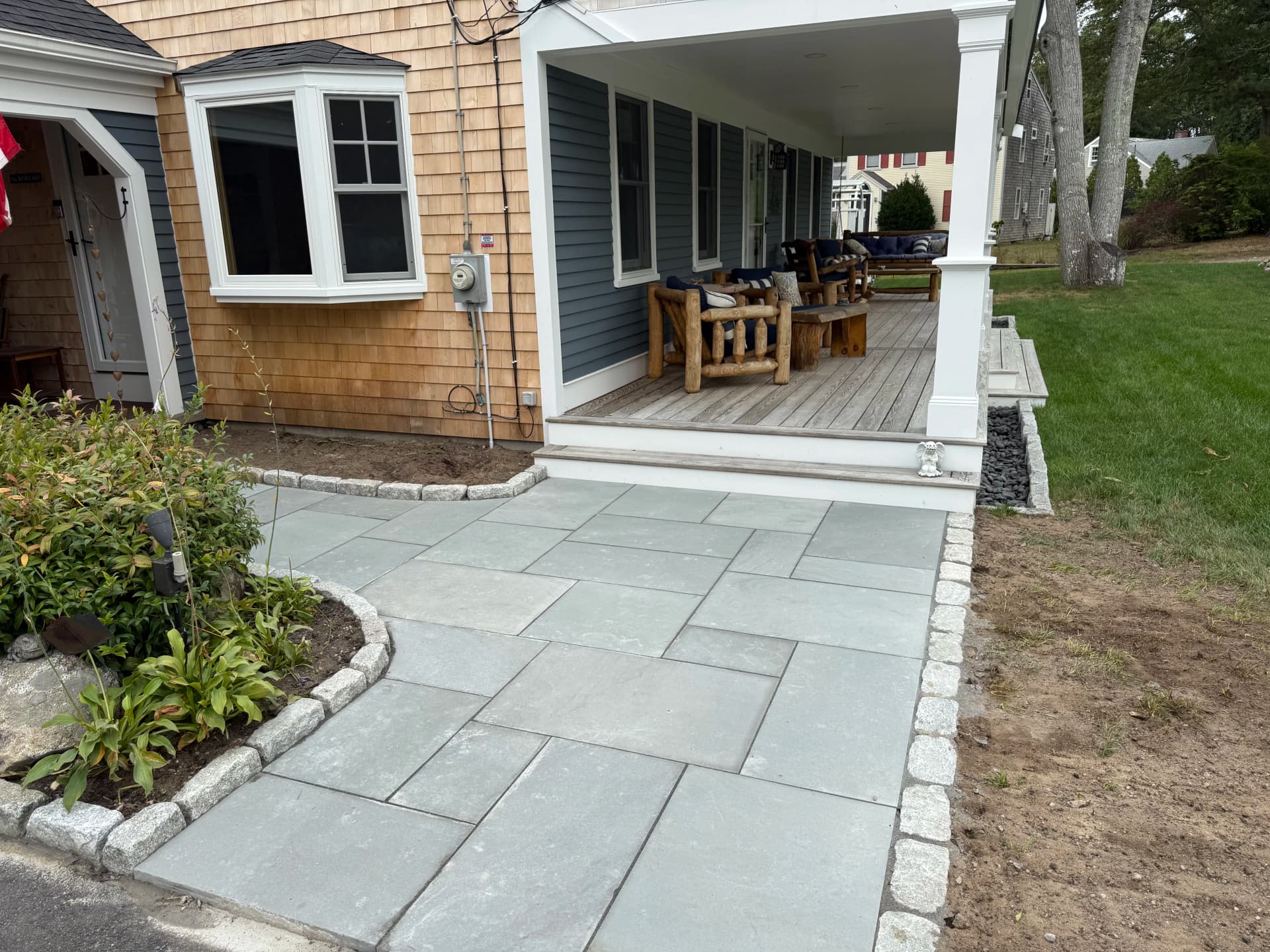 Gallery photos for Bluestone Walkway with Granite Edging in Barnstable MA: Image #1